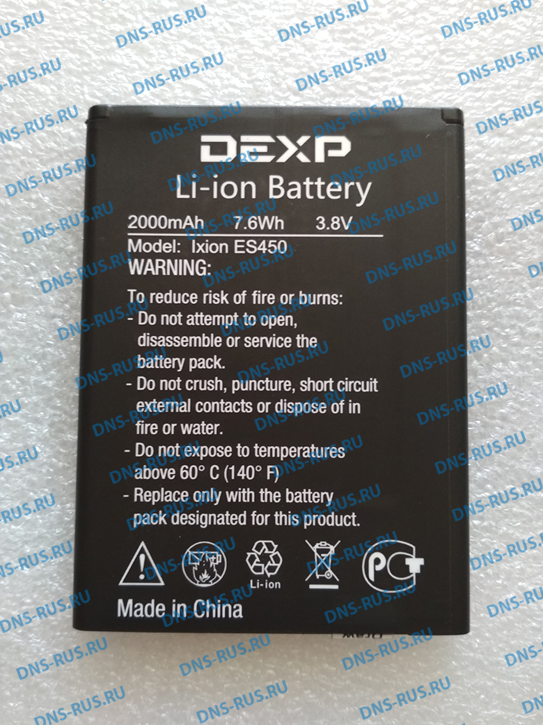 DEXP Ixion ES450 аккумулятор для смартфона
